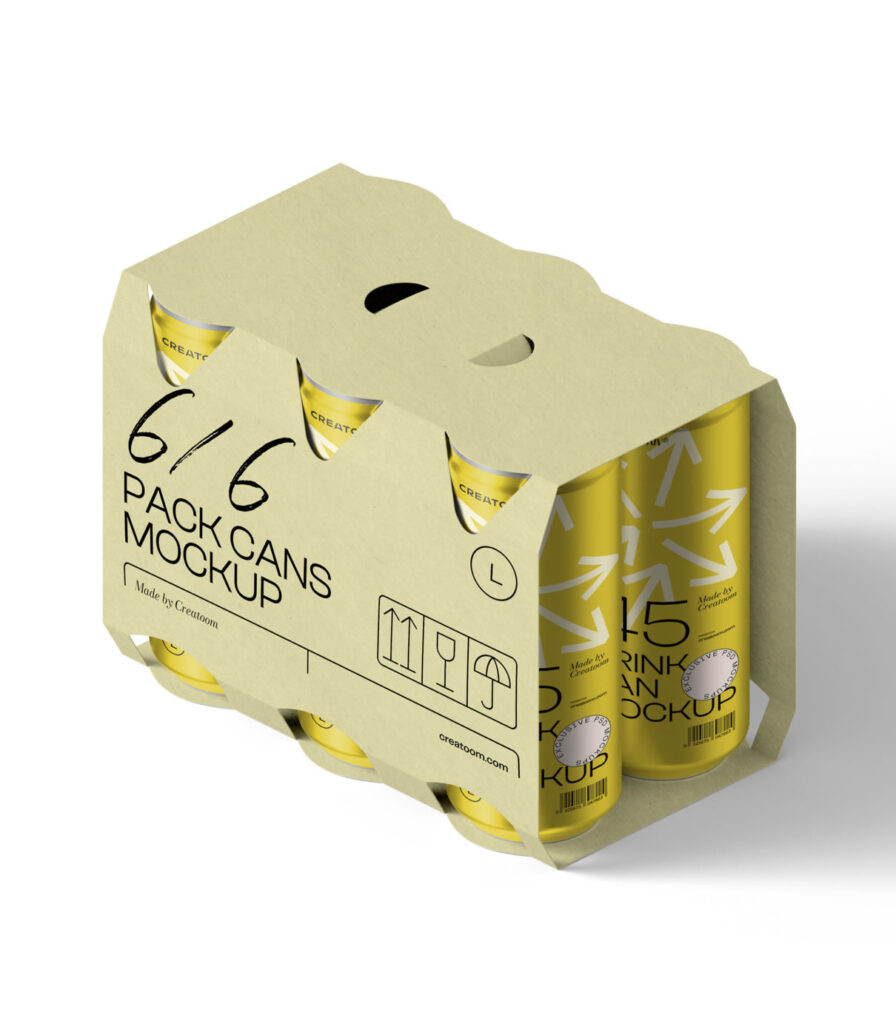 Side View of Pack Cans Mockup