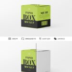 Side View of Paper Box Packaging Mockup