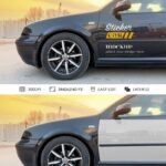 Side View of Sticker Car Mockup
