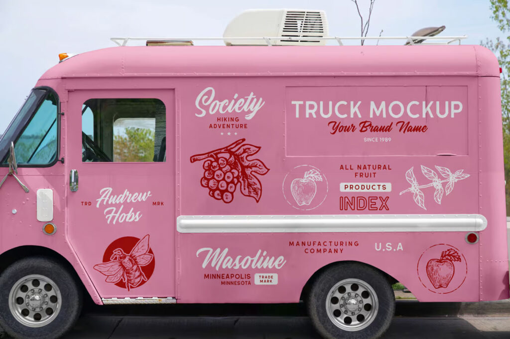 Side View Truck Mockup