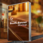 Perspective View of Sidewalk Banner Sign Mockup
