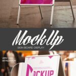 Sign Board Display Mockup in a Side Walk