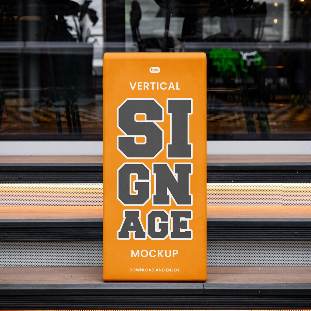 Signage on Stairs Mockup