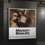 Signboard Ad Poster Mockup in Facing View