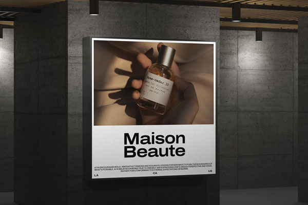 Signboard Ad Poster Mockup in Facing View