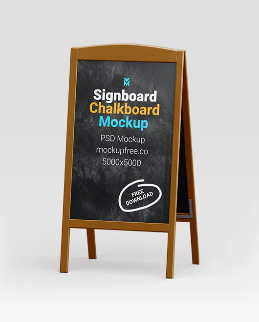 Signboard Chalkboard Mockups