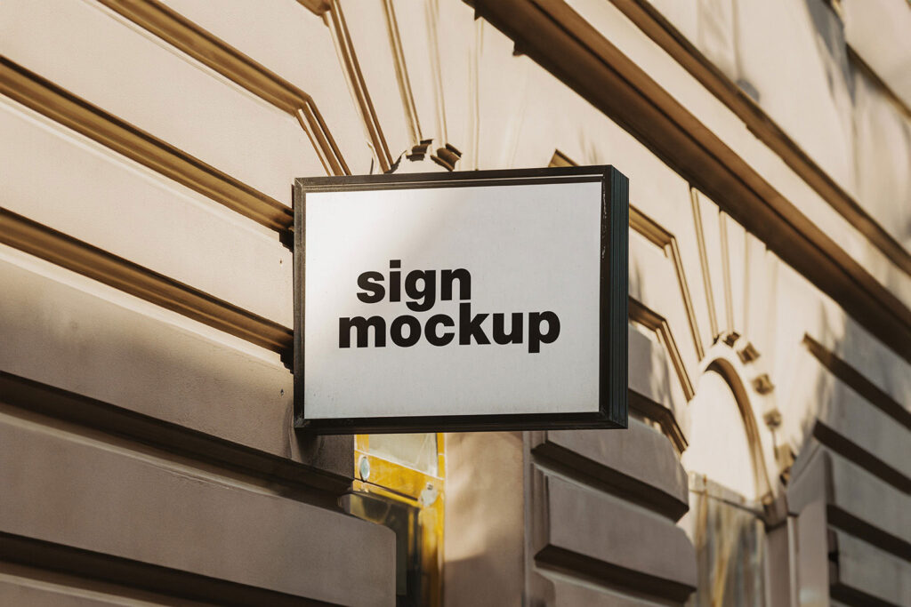 Signboard Mockup on Building Wall