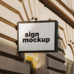 Signboard Mockup on Building Wall