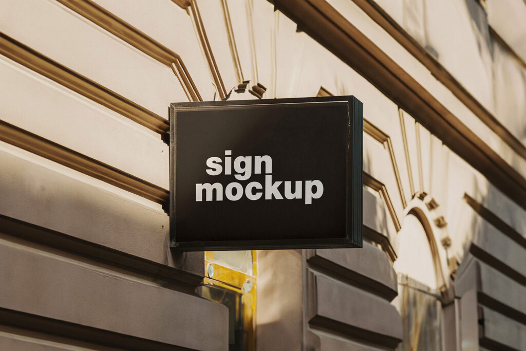 Signboard Mockup on Building Wall