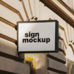 Signboard Mockup on Building Wall