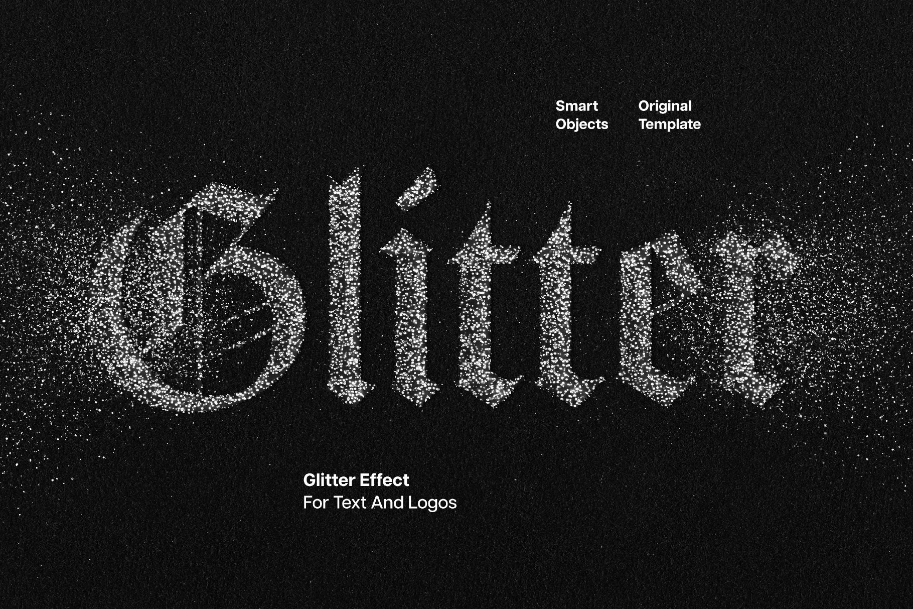 Free Silver Glitter Text Effect / Logo Mockup PSD Template