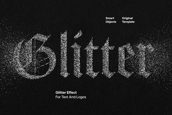 Silver Glitter Text Effect / Logo Mockup