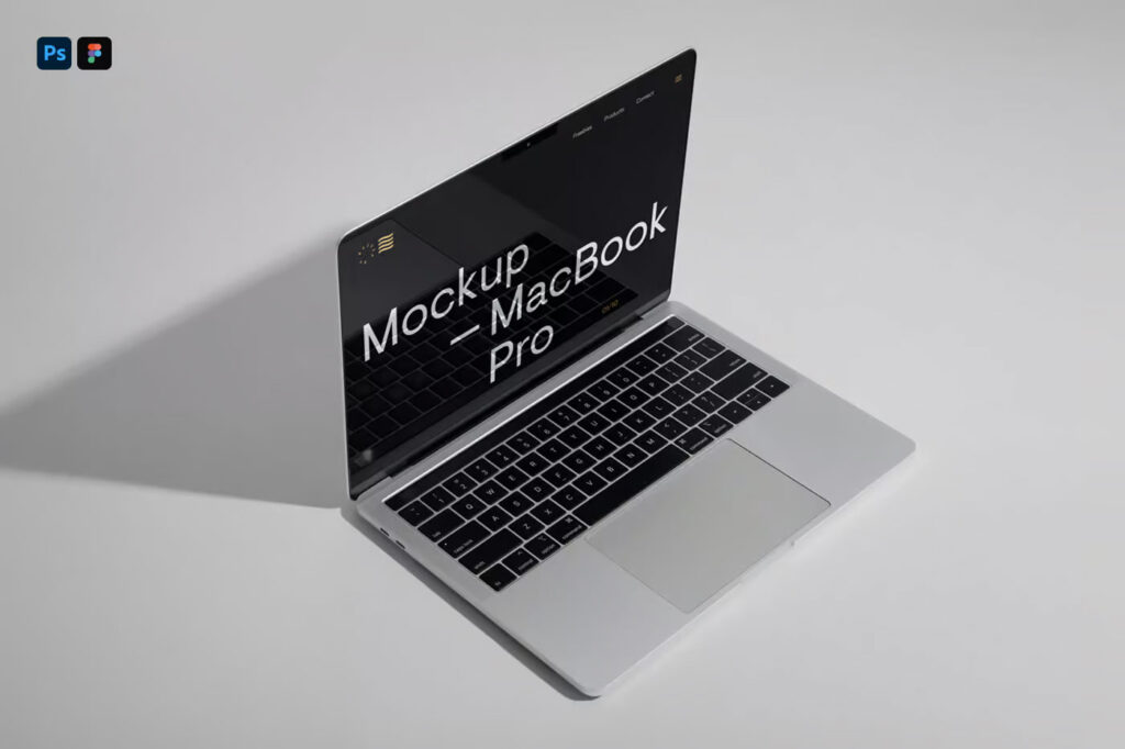 Silver MacBook Pro Mockup