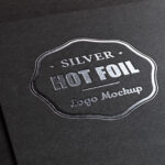 Silver Metallic Foil Stamping Logo Mockup