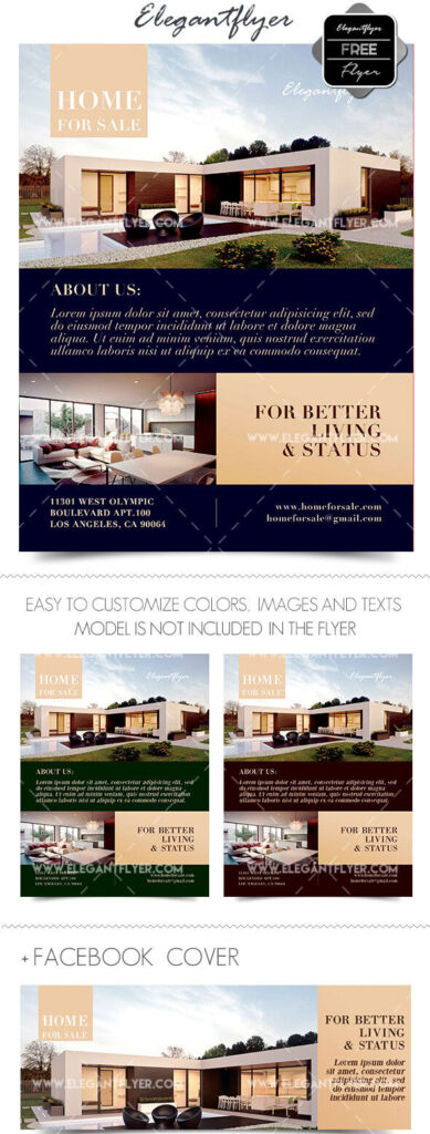Simple, Classy, Modern Real Estate Agency Flyer and Facebook Cover Templates