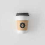 Simple Coffee Cup Wearing Black Lid Mockup