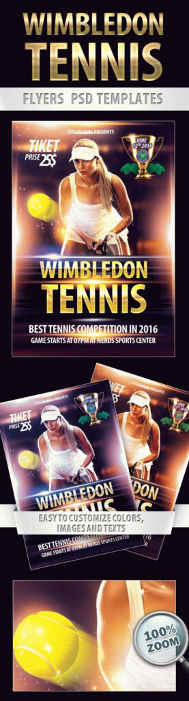 Simple Elegant Tennis Match Flyer Template