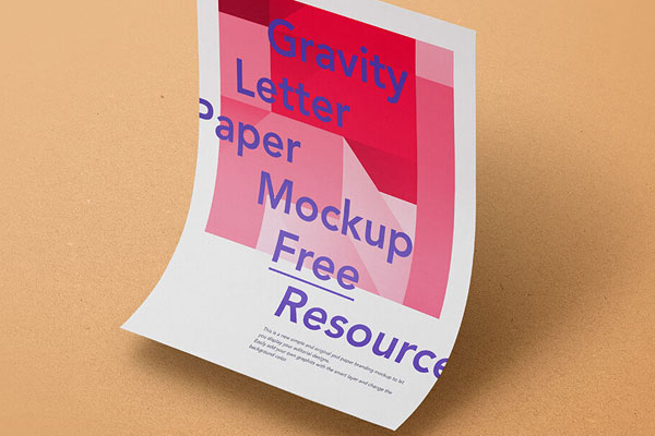 Simple Floating Paper Mockup