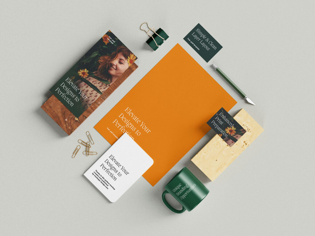 Simple Stationery Mockup in 5 Different Sights