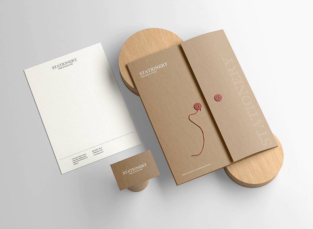Simple Stationery Mockup in Perspective Vision