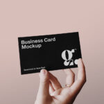 Single Business Card in a Person’s Hand Mockup
