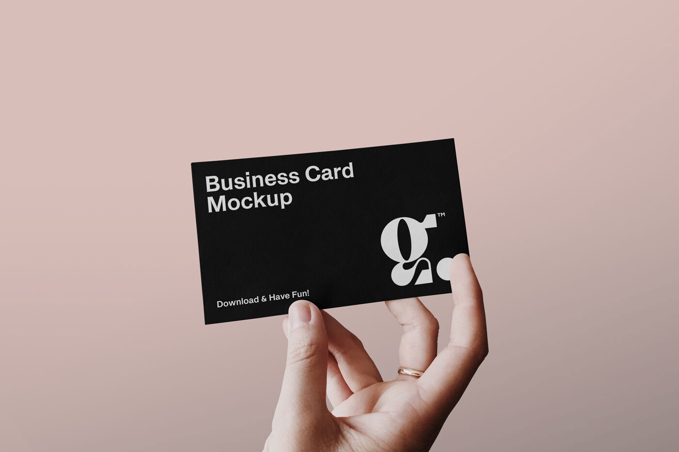 Single Business Card in a Person's Hand Mockup FREE PSD