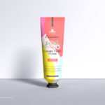 Single Cosmetics Cream Tube Mockup Standing on Its Head