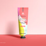 Single Cosmetics Cream Tube Mockup Standing on Its Head