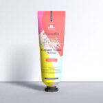 Single Cosmetics Cream Tube Mockup Standing on Its Head