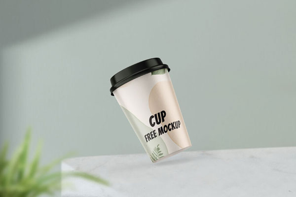 Single Gravity Cup of Coffee Mockup