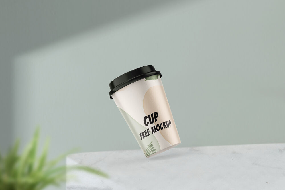 Single Gravity Cup of Coffee Mockup