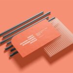 Single Round Corner Business Card Mockup in 4 Shots