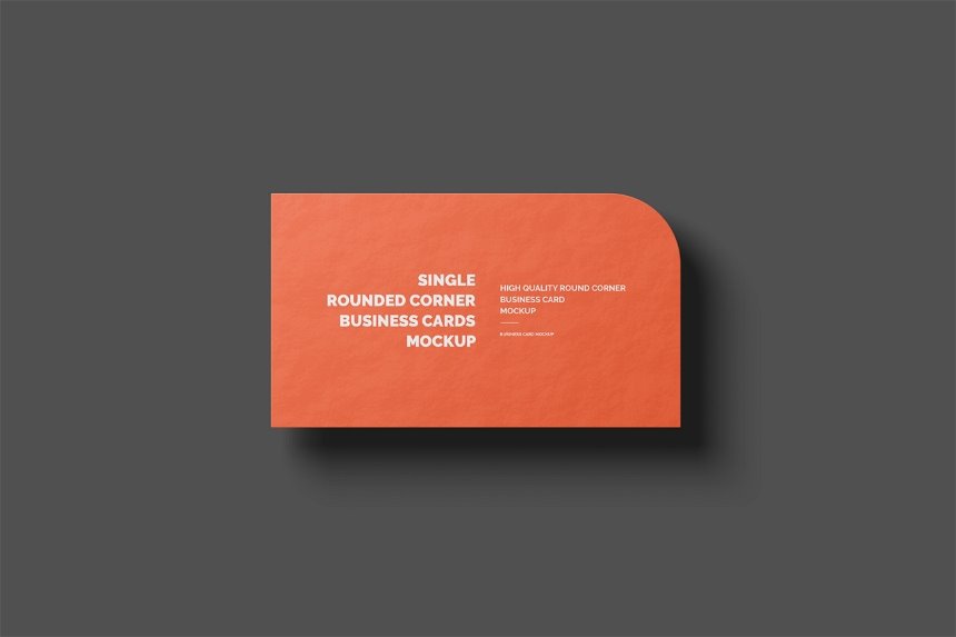 Single Round Corner Business Card Mockup in 4 Shots