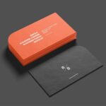 Single Rounded Corner Business Card Mockup in 4 Different Sights