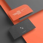 Single Rounded Corner Business Card Mockup in 4 Different Sights
