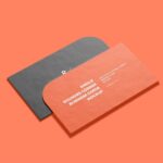 Single Rounded Corner Business Card Mockup in 4 Different Sights