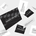 Six Mockups Showing Different Views and Number of Business Cards