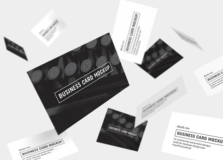Six Mockups Showing Different Views and Number of Business Cards FREE PSD