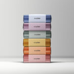 Six Soap Bars Packaging Stacked on Each Other Mockup