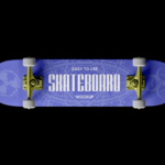 Skateboard Mockup with Wheels