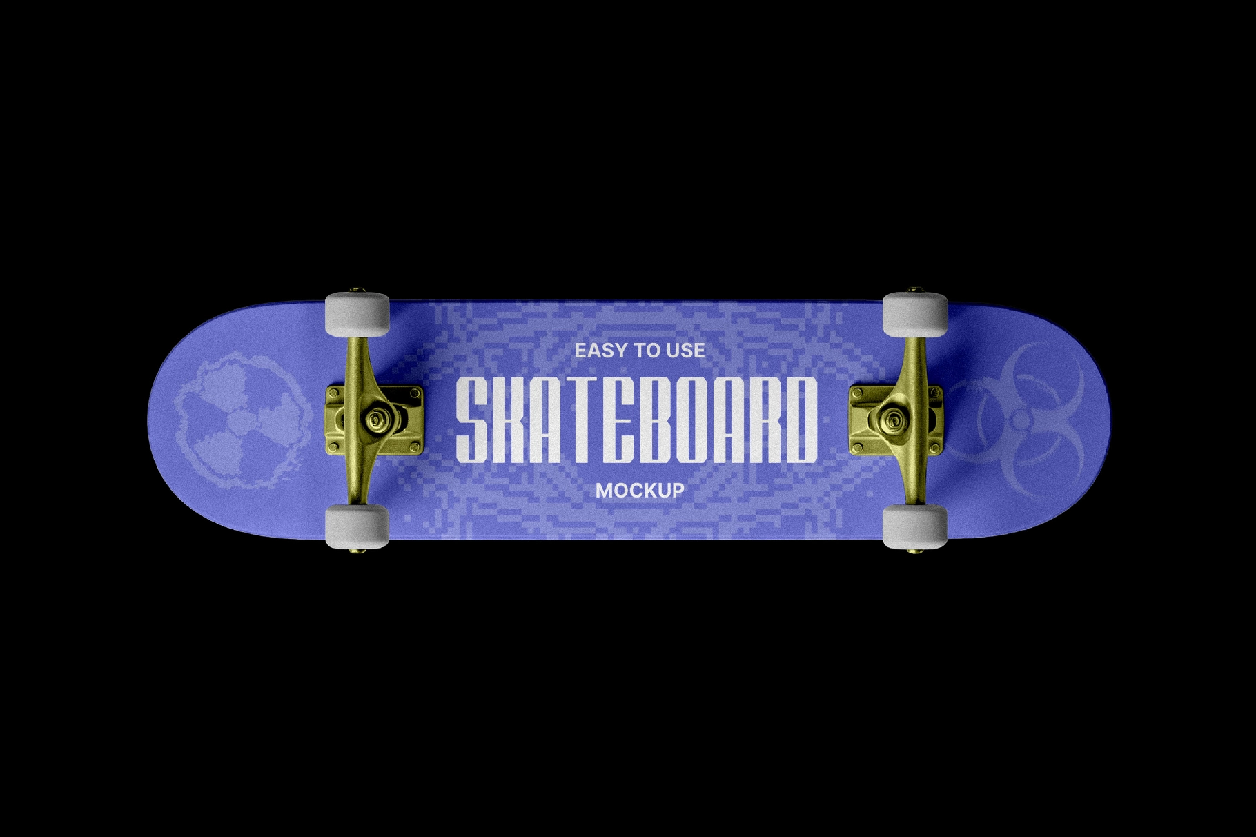 Free Skateboard Mockup with Wheels PSD Template
