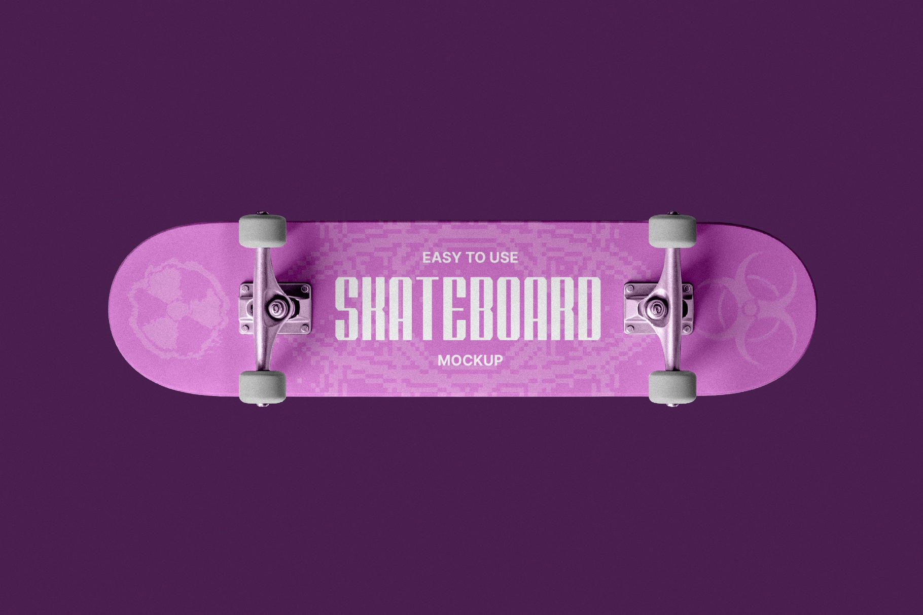 Free Skateboard Mockup with Wheels PSD Template