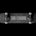 Skateboard Mockup with Wheels