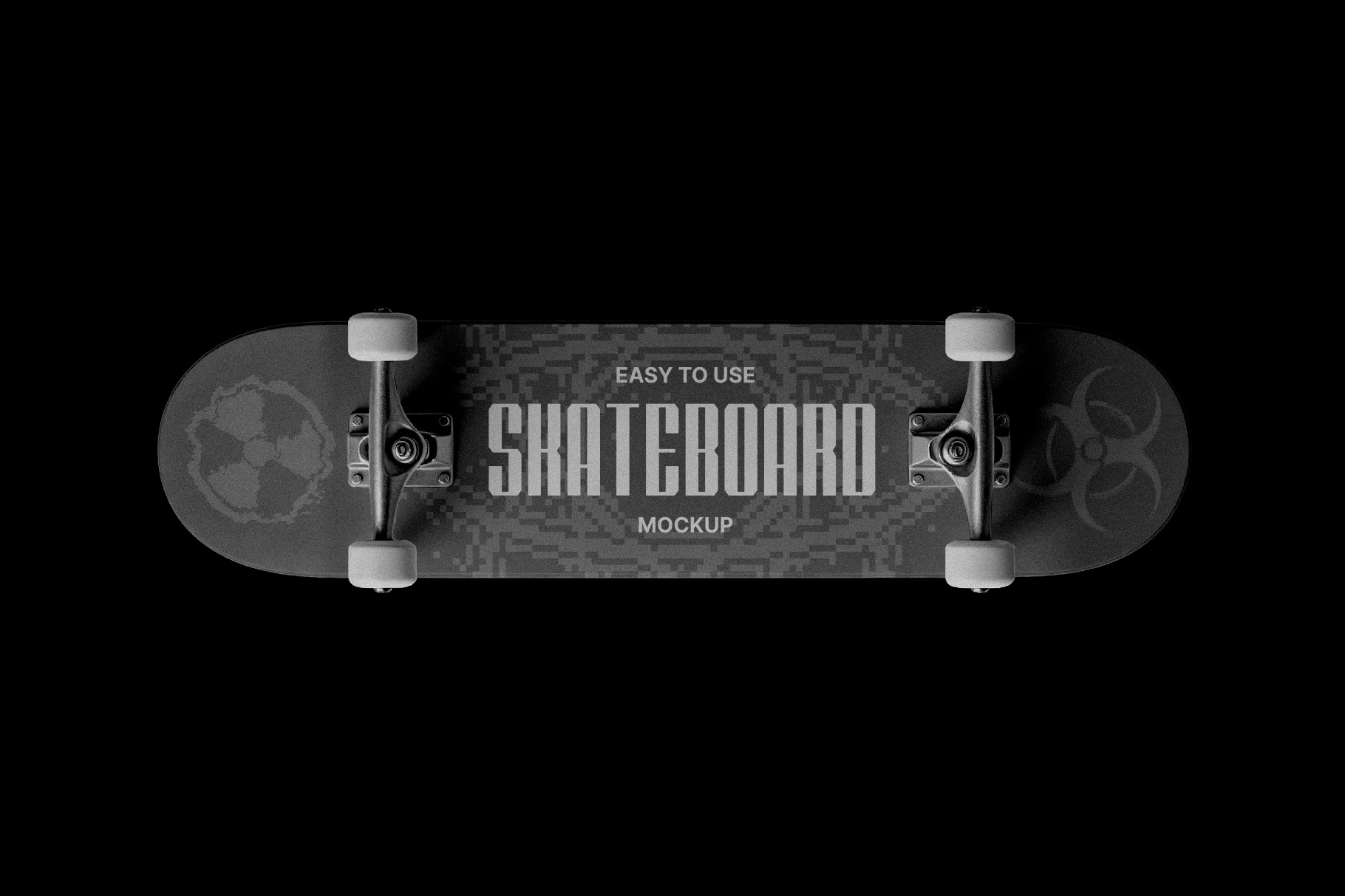 Free Skateboard Mockup with Wheels PSD Template