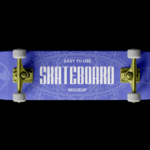 Skateboard Mockup with Wheels