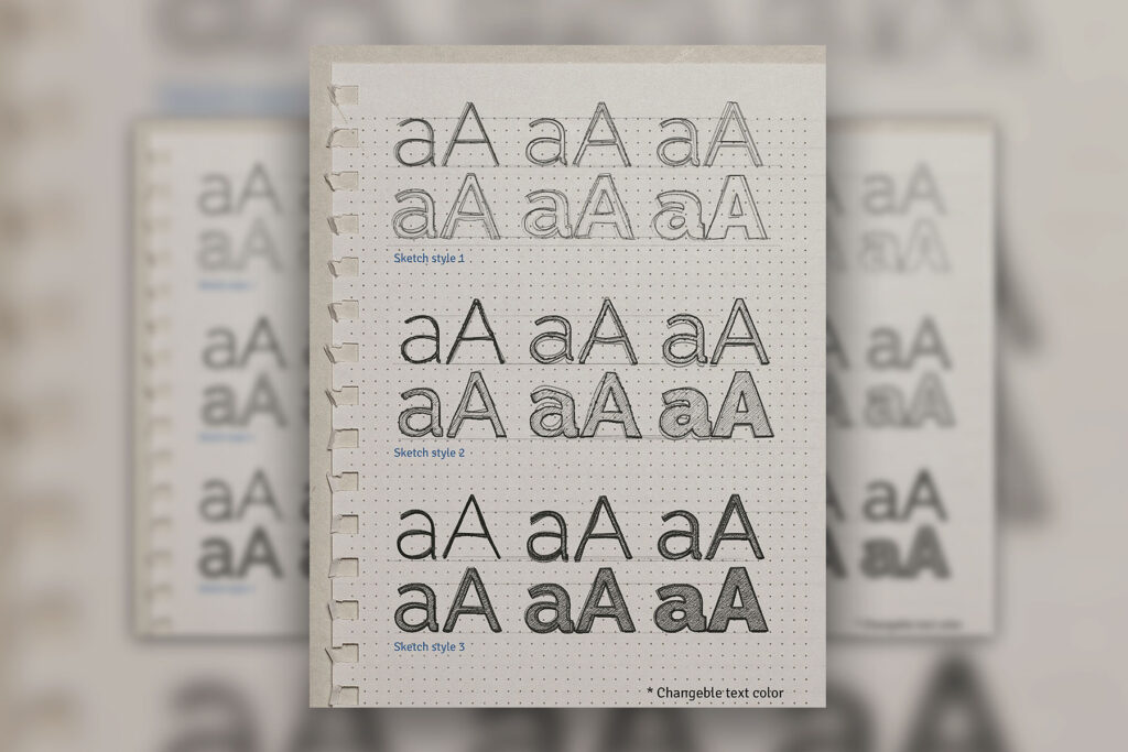 3 Style Sketch Text Effect