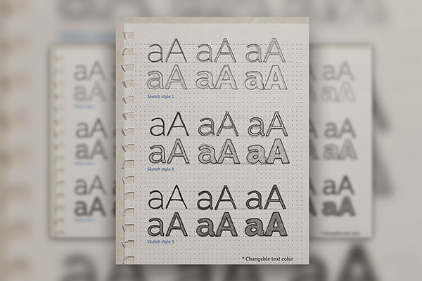 3 Style Sketch Text Effect
