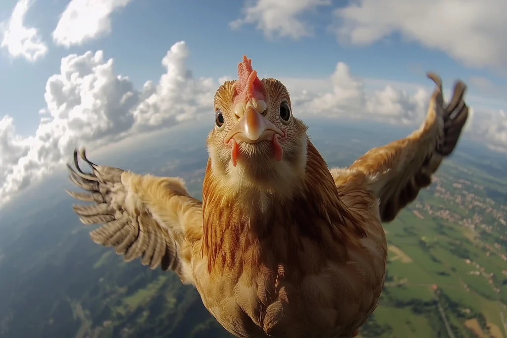Skydiving Chicken Selfie