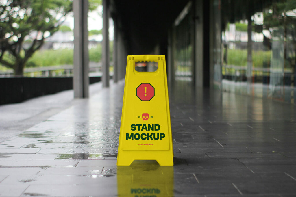 Slippery Sign Mockup