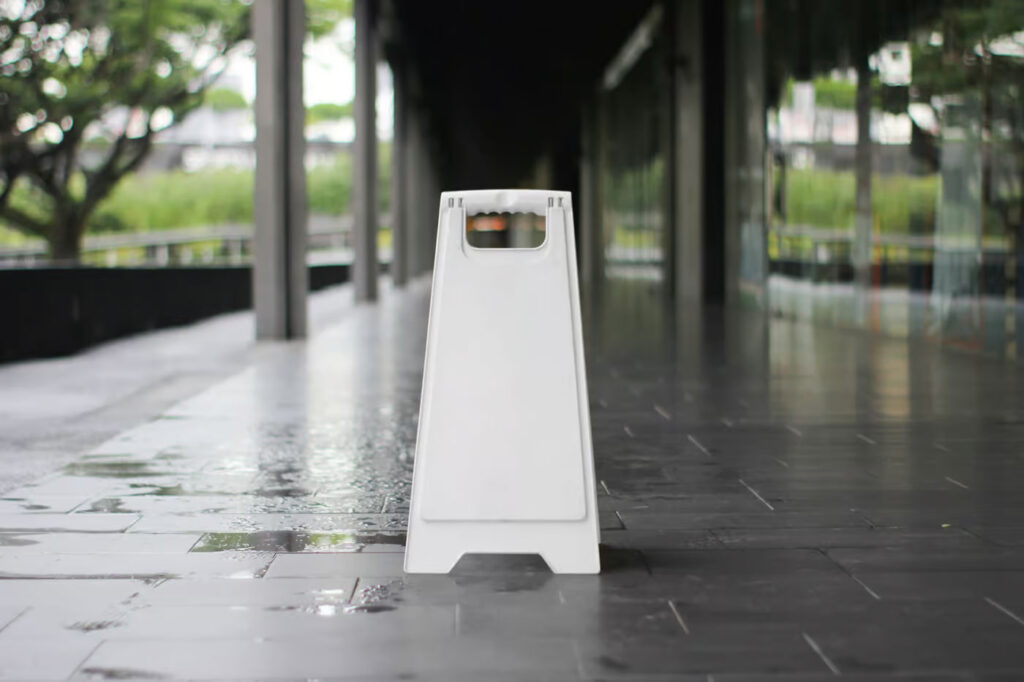 Slippery Sign Mockup